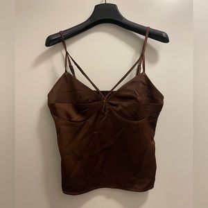 Cute brown, body con style tank top. New with tags